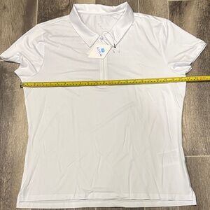 Women's White Short-Sleeve Polo Top by